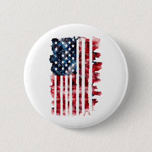 Chapa Redonda De 5 Cm Pin Bandera Americana de Agua