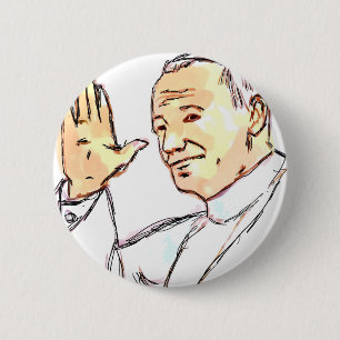 Chapa Redonda De 5 Cm Pin bendecido de Juan Pablo II