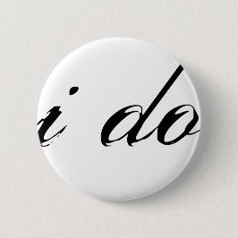 Chapa Redonda De 5 Cm Pin Black on White