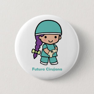 Chapa Redonda De 5 Cm Pin cirujana