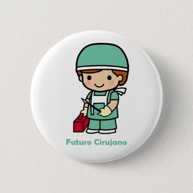 Chapa Redonda De 5 Cm Pin cirujano (Anverso)