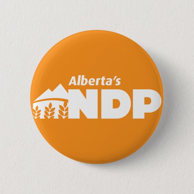Chapa Redonda De 5 Cm Pin de Alberta NDP (Anverso)