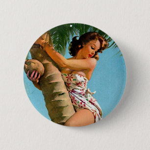 Chapa Redonda De 5 Cm Pin de árbol de coco