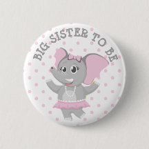 Pin de Baby Shower del lunar del rosa del elefante