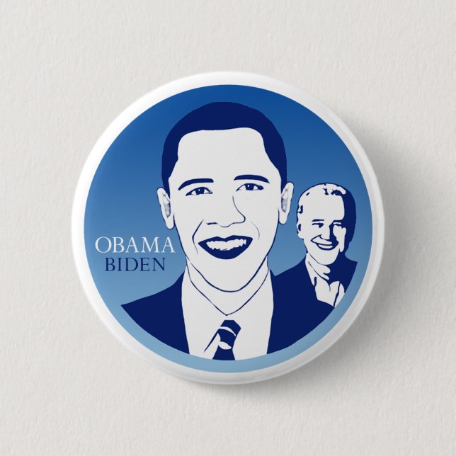 Chapa Redonda De 5 Cm Pin de Barack Obama (Anverso)