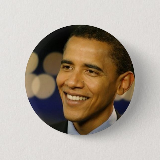 Chapa Redonda De 5 Cm Pin de Barack Obama (Anverso)