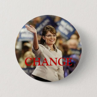 CHAPA REDONDA DE 5 CM PIN DE CHANGE-SARAH PALIN