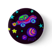 Pin de extraterrestres en coche cohete en el espac