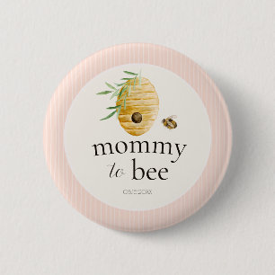 Chapa Redonda De 5 Cm Pin de Familia para Baby Shower de Mamá Abeja Niña
