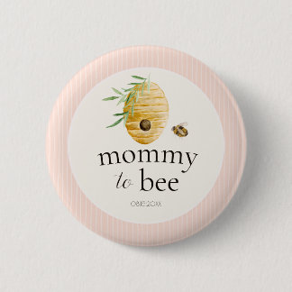 Chapa Redonda De 5 Cm Pin de Familia para Baby Shower de Mamá Abeja Niña