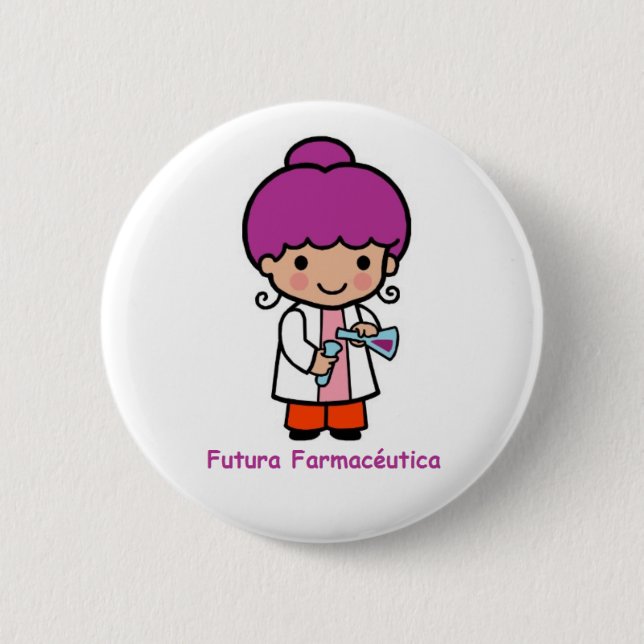 Chapa Redonda De 5 Cm Pin de futura farmacéutica (Anverso)