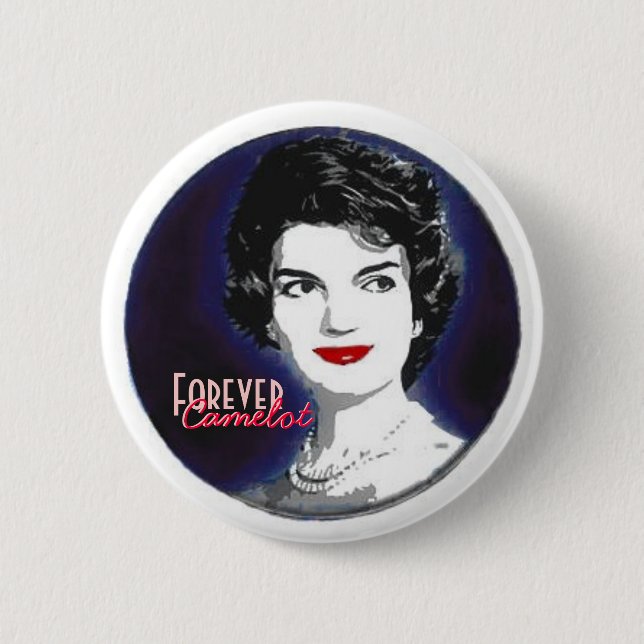 Chapa Redonda De 5 Cm Pin de Jackie Kennedy (Anverso)