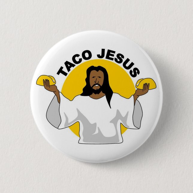 Chapa Redonda De 5 Cm Pin de Jesús del Taco (Anverso)
