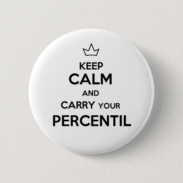 Chapa Redonda De 5 Cm Pin de keep calm percentil (Anverso)