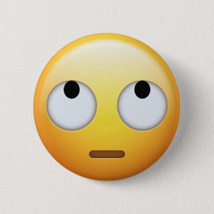 Chapa Redonda De 5 Cm Pin de la emoji del rollo del ojo