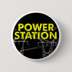 Chapa Redonda De 5 Cm Pin de la insignia de la central eléctrica