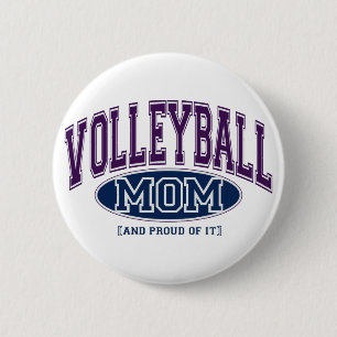 Chapa Redonda De 5 Cm Pin de la mamá del voleibol
