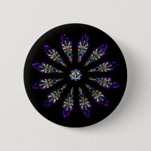 Chapa Redonda De 5 Cm Pin de la mandala del vitral