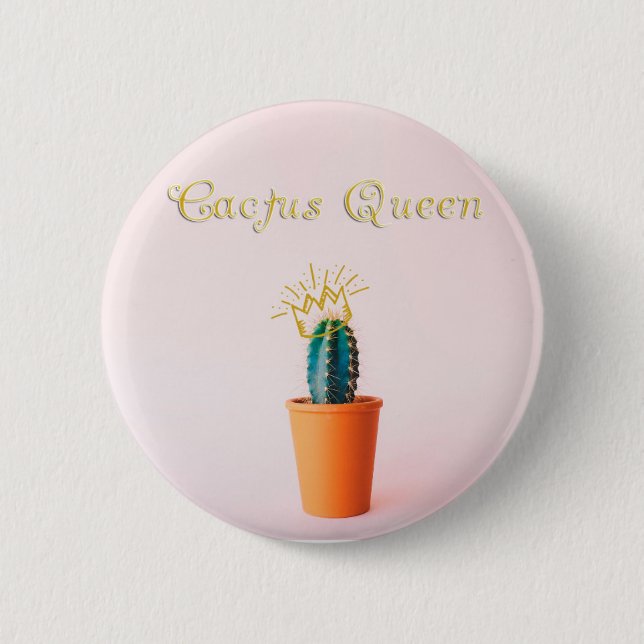 Chapa Redonda De 5 Cm Pin de la reina del cactus (Anverso)
