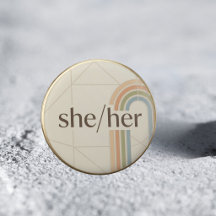Pin de orgullo LGBTQ de pronombre Ella/Suya minima
