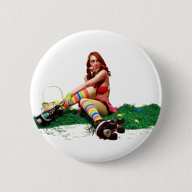 Chapa Redonda De 5 Cm Pin de Pascua para arriba (Anverso)