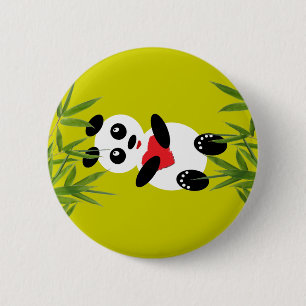 Chapa Redonda De 5 Cm Pin de Personalizable Panda Daydreaming