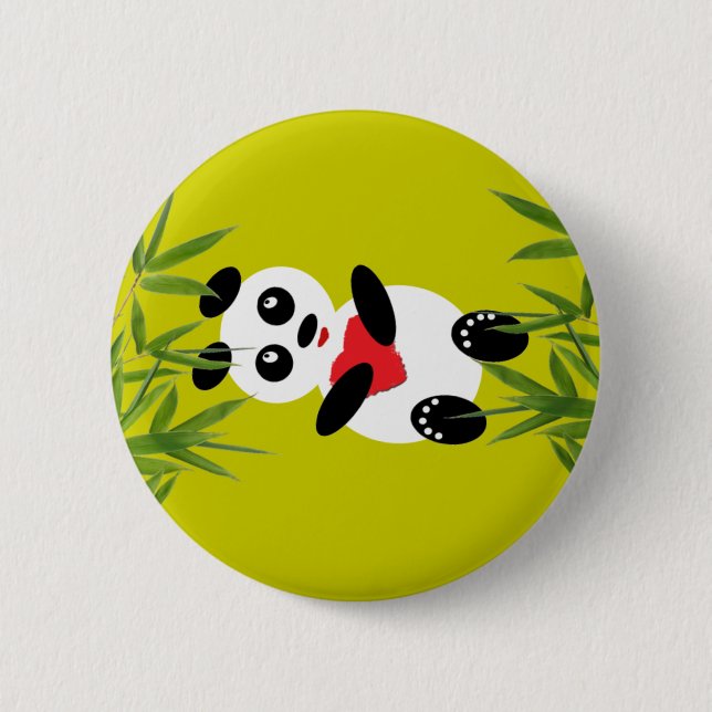 Chapa Redonda De 5 Cm Pin de Personalizable Panda Daydreaming (Anverso)