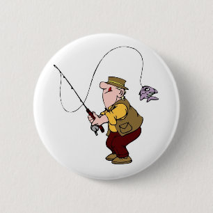 Chapa Redonda De 5 Cm pin de pescador