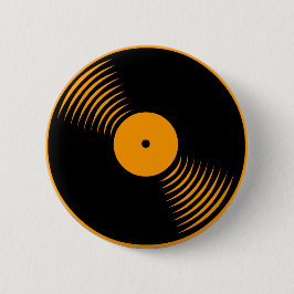 Chapa Redonda De 5 Cm Pin de registro de vinilo retro del tigre de Corey