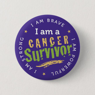 Chapa Redonda De 5 Cm Pin de superviviente de cáncer