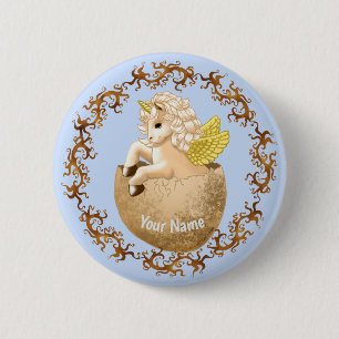 Chapa Redonda De 5 Cm Pin de Unicornio Bebé Recién Nacido