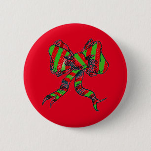 Chapa Redonda De 5 Cm Pin del arco del navidad