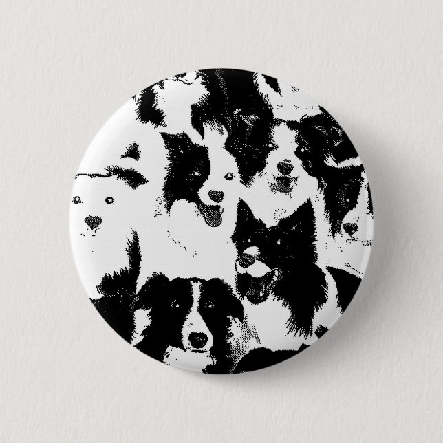 Chapa Redonda De 5 Cm Pin del border collie (Anverso)