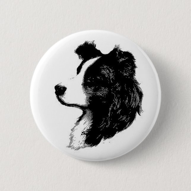 Chapa Redonda De 5 Cm Pin del border collie (Anverso)