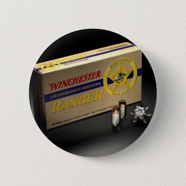 Chapa Redonda De 5 Cm Pin del guardabosques de Winchester (Anverso)