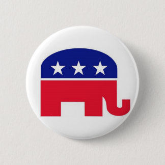 Chapa Redonda De 5 Cm Pin del instinto: Elefante republicano