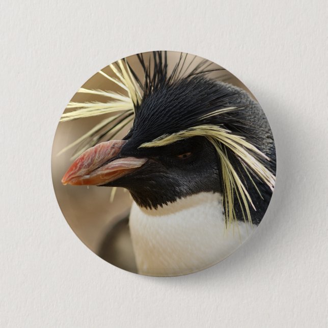 Chapa Redonda De 5 Cm Pin del pingüino de Rockhopper (Anverso)