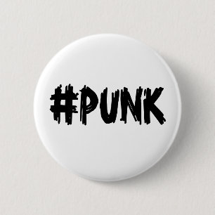 Chapa Redonda De 5 Cm Pin del #PUNK (B&W)