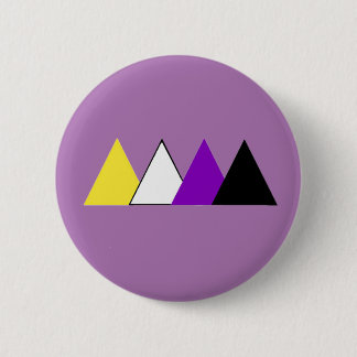 Chapa Redonda De 5 Cm Pin del triángulo del orgullo de Nonbinary