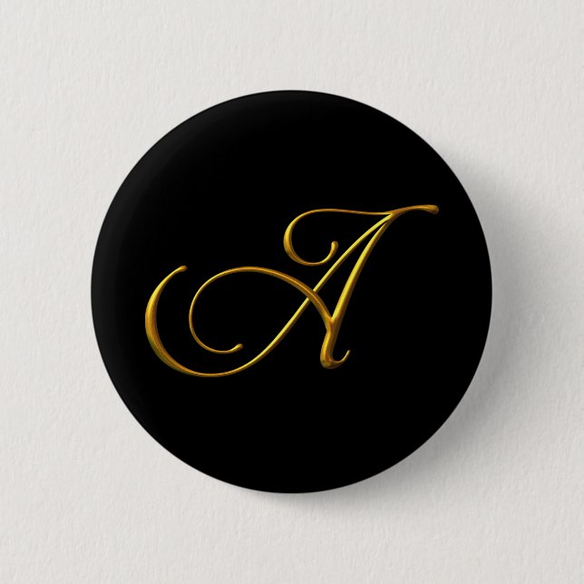 Chapa Redonda De 5 Cm Pin Elegant Monogram Letter A. (Anverso)