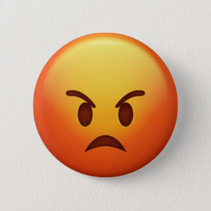 Chapa Redonda De 5 Cm Pin enojado de la emoji