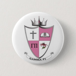 Chapa Redonda De 5 Cm Pin gamma del escudo del pi