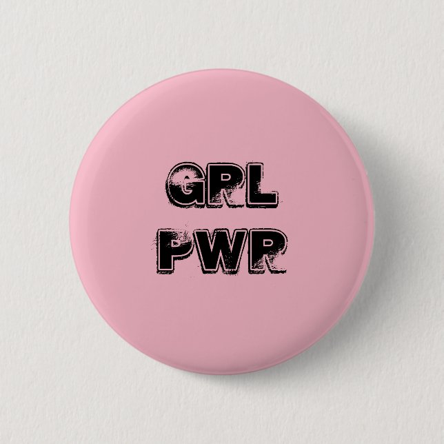 Chapa Redonda De 5 Cm pin GRL PWR (Anverso)