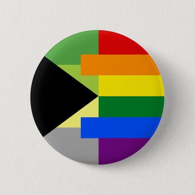 Chapa Redonda De 5 Cm Pin homosexual de Demiromantic (Anverso)
