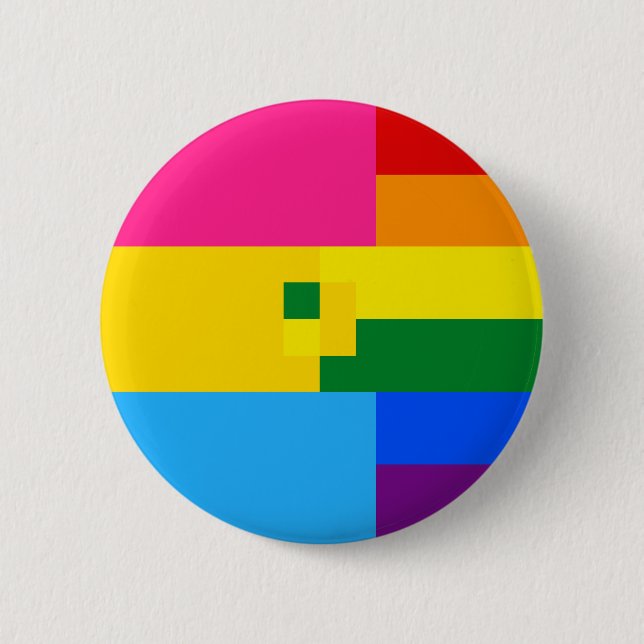 Chapa Redonda De 5 Cm Pin homosexual de Panromantic (Anverso)