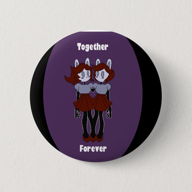 Chapa Redonda De 5 Cm Pin "Juntos" para siempre (Anverso)