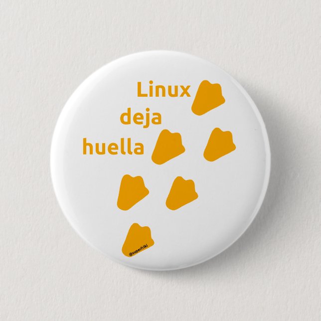Chapa Redonda De 5 Cm pin linux (Anverso)