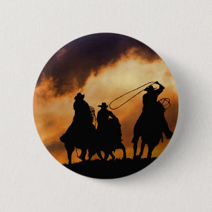 Chapa Redonda De 5 Cm Pin o insignia de vaquero