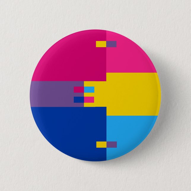 Chapa Redonda De 5 Cm Pin Pansexual de Biromantic (Anverso)