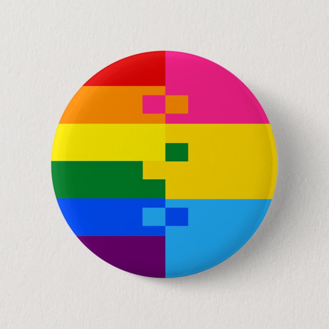 Chapa Redonda De 5 Cm Pin Pansexual de Homoromantic (Anverso)